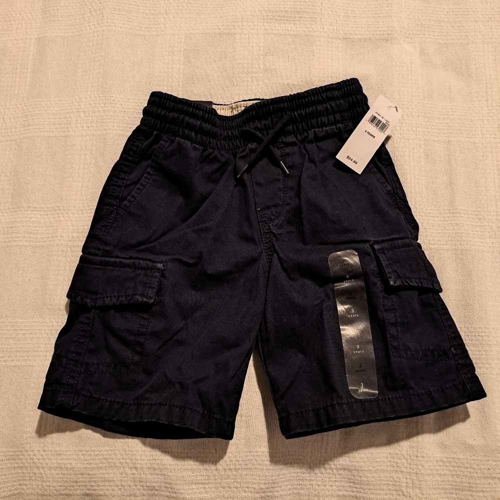 Baby Gap boys size 3 years navy cargo shorts, New